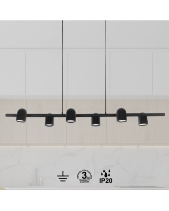 IOS * LÁMPARA LINEAL 6L*GU10 NEGRA